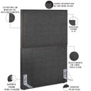 Ver imagem 4 de Cabeceira Cama Box Solteiro Com Tachas 100 cm Vicenza L02 Linho Cinza Escuro - Lyam Decor