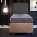 Ver imagem 3 de Cabeceira Cama Box Solteiro Com Tachas 100 cm Vicenza L02 Linho Cinza Escuro - Lyam Decor