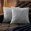 Ver imagem 1 de Almofadas Kit Plumie de 45x45cm 2 Uni Boucle Cinza Claro Cama Inbox