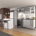 Ver imagem 1 de Cozinha Completa c/ Bancada Siena Multimóveis MP2040 Branca/Lacca Fumê