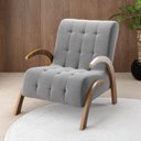 Ver imagem 1 de Poltrona do Papai em Veludo Pés em MDF Garden