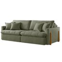 Ver mais imagens de Sofá Cama 2 Lugares Retrátil Reclinável 180cm Linho com Molas Ensacadas Atena Yescasa