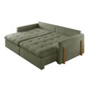 Ver imagem 6 de Sofá Cama 2 Lugares Retrátil Reclinável 180cm Linho com Molas Ensacadas Atena Yescasa Verde