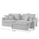 Ver imagem 3 de Sofá Cama 2 Lugares Retrátil Reclinável 180cm Linho com Molas Ensacadas Atena Yescasa Verde
