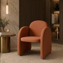 Ver imagem 2 de Poltrona Descanso Moderna Corino Nayara Matrix Cor:courino Terracota