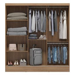 Guarda Roupa Casal 3 Portas Plata  - 3