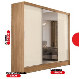 Guarda Roupa Casal 3 Portas Plata - 7 Guarda Roupa Casal 3 Portas Plata - 7