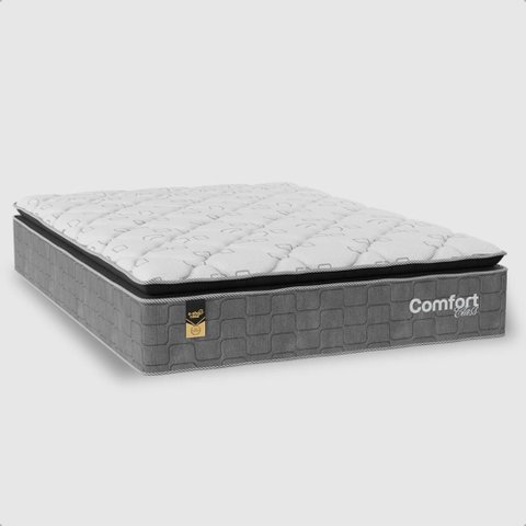 Colchão Casal Comfort Class Pillow Top 28x138x188cm - Cinza- e-Shop Casa