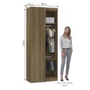 Ver imagem 3 de Guarda Roupa de Canto Reto Modulado 90cm 1 Porta com Espelho Paris Luciane Móveis