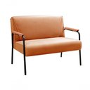 Ver imagem 1 de Sofá Jade 2 Lugares Fixo 108cm Terracota Veludo Compacto Contemporâneo Bella Decor