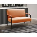 Ver imagem 2 de Sofá Jade 2 Lugares Fixo 108cm Terracota Veludo Compacto Contemporâneo Bella Decor