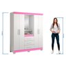 Guarda-roupa 4 Portas Nt 5015 Rosa - Notável - 5