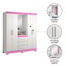 Guarda-roupa 4 Portas Nt 5015 Rosa - Notável - 3