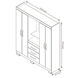 Guarda-Roupa 4 Portas NT 5015 Rosa - Notável - 5