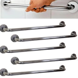 Barra Alça Apoio Kit 5 Uni Aço Inox 50cm Acessibilidade Criança Pcd Deficiente Gestante Box Banheiro - 1
