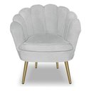 Ver imagem 3 de Kit 2 Poltronas Pétala Luxo com Pés Dourado para Lash Designer Veludo Cinza Bz Home Decor