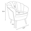 Ver imagem 6 de Kit 2 Poltronas Pétala Luxo com Pés Dourado para Lash Designer Veludo Cinza Bz Home Decor