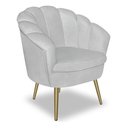 Ver imagem 5 de Kit 2 Poltronas Pétala Luxo com Pés Dourado para Lash Designer Veludo Cinza Bz Home Decor
