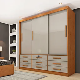 Guarda Roupa Casal 3 Portas 9 Gavetas 199cm Chicago - 1 Guarda Roupa Casal 3 Portas 9 Gavetas 199cm Chicago - 1