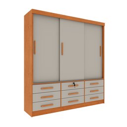 Guarda Roupa Casal 3 Portas 9 Gavetas 199cm Chicago - 2 Guarda Roupa Casal 3 Portas 9 Gavetas 199cm Chicago - 2