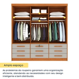 Guarda Roupa Casal 3 Portas 9 Gavetas 199cm Chicago - 5 Guarda Roupa Casal 3 Portas 9 Gavetas 199cm Chicago - 5