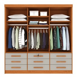 Guarda Roupa Casal 3 Portas 9 Gavetas 199cm Chicago - 12 Guarda Roupa Casal 3 Portas 9 Gavetas 199cm Chicago - 12