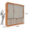Guarda Roupa Casal 3 Portas 9 Gavetas 199cm Chicago   - 3