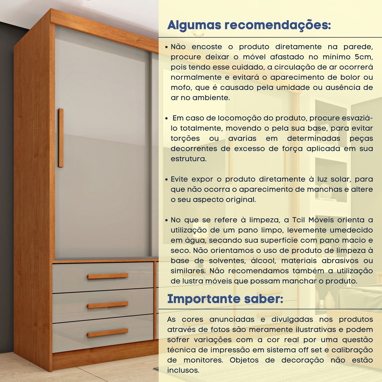 Guarda Roupa Casal com Espelho e pés 3 Portas 9 Gavetas 199cm Chicago   - 13