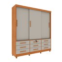 Ver imagem 2 de Guarda Roupa Casal com pés 3 Portas de Correr 9 Gavetas 199cm Chicago