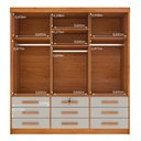 Ver imagem 4 de Guarda Roupa Casal com Espelho 3 Portas de Correr 9 Gavetas 199cm Chicago Bege/Cinamomo/Off White