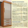 Guarda Roupa Casal com Espelho 3 Portas de Correr 9 Gavetas 199cm Chicago   - 13
