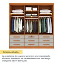 Ver imagem 6 de Guarda Roupa Casal com Espelho 3 Portas de Correr 9 Gavetas 199cm Chicago