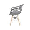 Ver imagem 4 de Kit 2 Cadeiras Web Dsw Ergonômica Apoio de Braço Base Madeira Sala Cozinha Jantar - Lamobilia