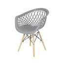 Ver imagem 2 de Kit 2 Cadeiras Web Dsw Ergonômica Apoio de Braço Base Madeira Sala Cozinha Jantar - Lamobilia