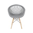 Ver imagem 3 de Kit 2 Cadeiras Web Dsw Ergonômica Apoio de Braço Base Madeira Sala Cozinha Jantar - Lamobilia