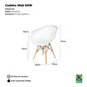 Ver imagem 6 de Kit 2 Cadeiras Web Dsw Ergonômica Apoio de Braço Base Madeira Sala Cozinha Jantar - Lamobilia