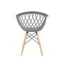 Ver imagem 5 de Kit 2 Cadeiras Web Dsw Ergonômica Apoio de Braço Base Madeira Sala Cozinha Jantar - Lamobilia
