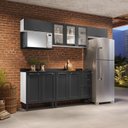 Ver imagem 1 de Cozinha Completa Modulada 5 Peças 10 Portas 2 Gavetas Florença Itatiaia Cinza