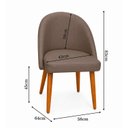 Ver imagem 3 de Kit 6 Cadeiras Estofada Moderna Sala de Jantar Lua Marrom