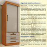 Guarda Roupa Solteiro 2 Portas 6 Gavetas 133cm Chicago   - 12