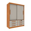 Ver imagem 2 de Guarda Roupa Solteiro 2 Portas 6 Gavetas 133cm Chicago Bege/Cinamomo/Off White