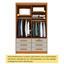 Ver imagem 4 de Guarda Roupa Solteiro 2 Portas 6 Gavetas 133cm Chicago  