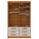 Ver imagem 5 de Guarda Roupa Solteiro 2 Portas 6 Gavetas 133cm Chicago Bege/Cinamomo/Off White