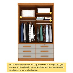 Guarda Roupa Solteiro 2 Portas 6 Gavetas 133cm Chicago   - 4