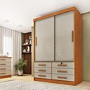 Ver imagem 1 de Guarda Roupa Solteiro 2 Portas 6 Gavetas 133cm Chicago