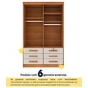 Ver imagem 6 de Guarda Roupa Solteiro 2 Portas 6 Gavetas 133cm Chicago  