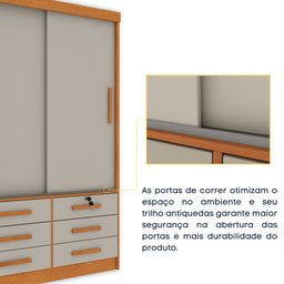 Guarda Roupa Solteiro 2 Portas 6 Gavetas 133cm Chicago   - 8