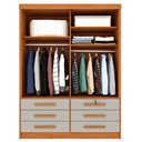 Ver imagem 6 de Guarda Roupa Solteiro 2 Portas 6 Gavetas 133cm Chicago Bege/Cinamomo/Off White