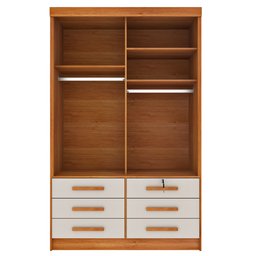 Guarda Roupa Solteiro 2 Portas 6 Gavetas 133cm Chicago   - 13