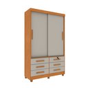 Ver imagem 3 de Guarda Roupa Solteiro com pés 2 Portas 6 Gavetas 133cm Chicago  